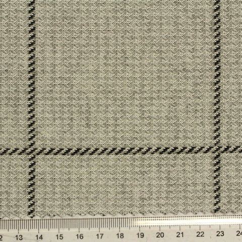 Bold Plaid Polyester Cotton Stretch Knit Fabric