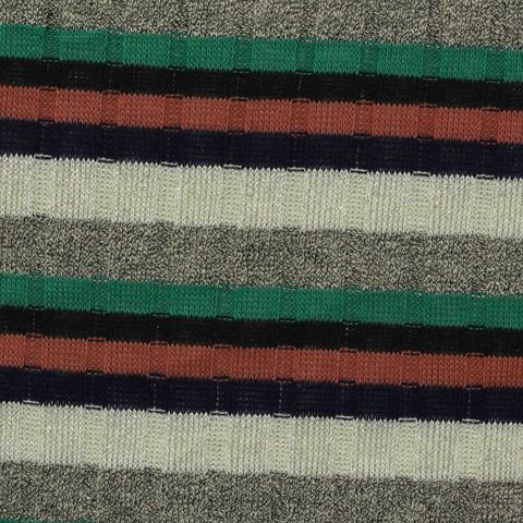 Striped Polyester Metallic Stretch Rib Knit Fabric
