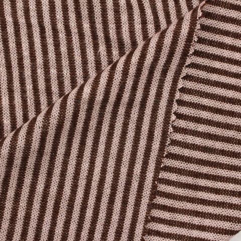 Fine Striped Polyester Viscose Interlock Knit Fabric
