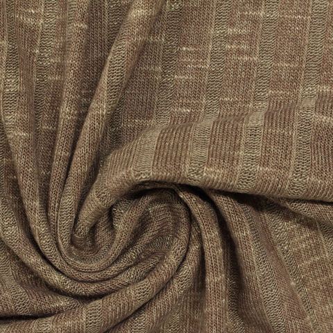 Striped Viscose Polyester Stretch Rib Knit Fabric