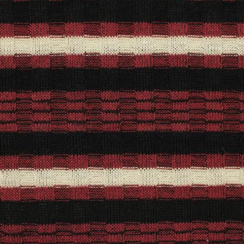 Striped Polyester Viscose Metallic Stretch Rib Knit Fabric