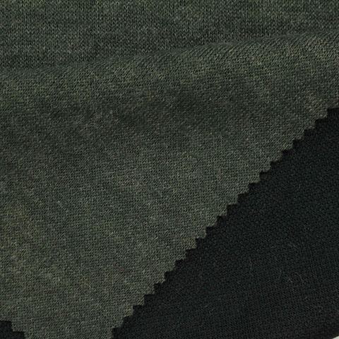 Dark Olive Marl Scuba Knit, Polyester
