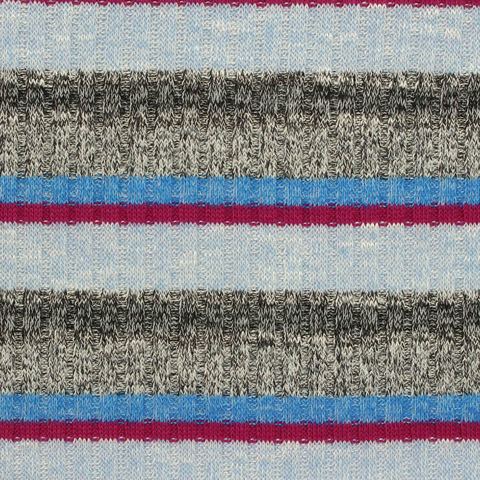 Bold Striped Polyester Viscose Stretch Rib Knit Fabric