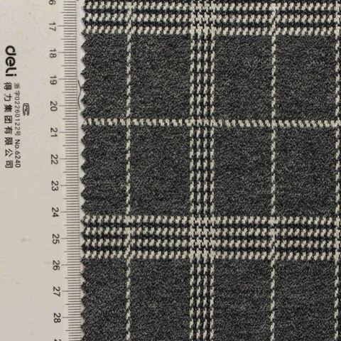 Grey Plaid Jacquard, Viscose-Poly