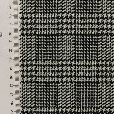 Fine Plaid Polyester Stretch Knit Fabric