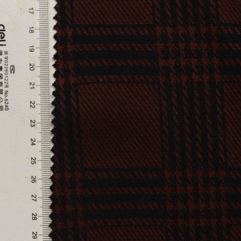 Plaid Polyester Stretch Knit Fabric