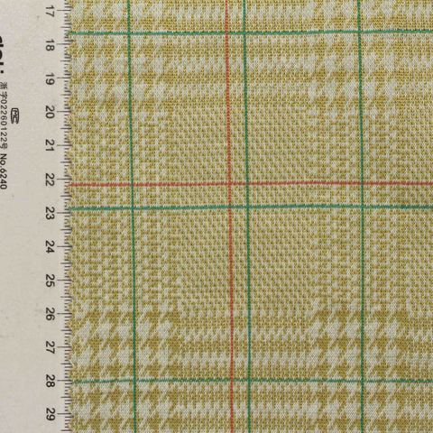 Plaid Polyester Stretch Knit Fabric