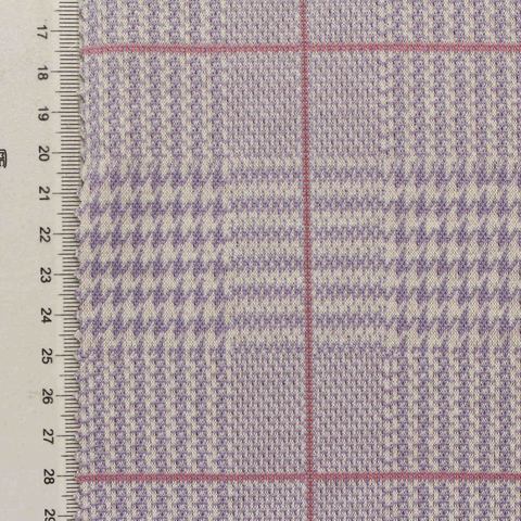 Bold Plaid Washed Polyester Stretch Knit Fabric