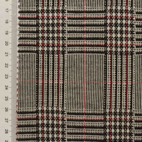 Black Plaid Jacquard, Poly-Viscose