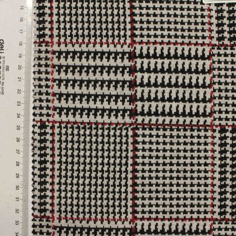 Bold Plaid Polyester Stretch Knit Fabric