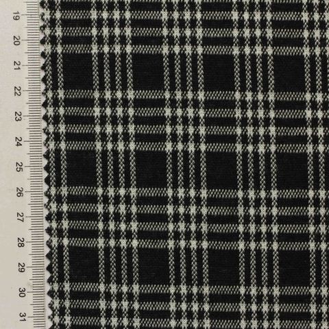 Black Plaid Jacquard, Polyester