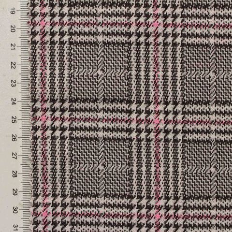 Bold Plaid Polyester Stretch Knit Fabric