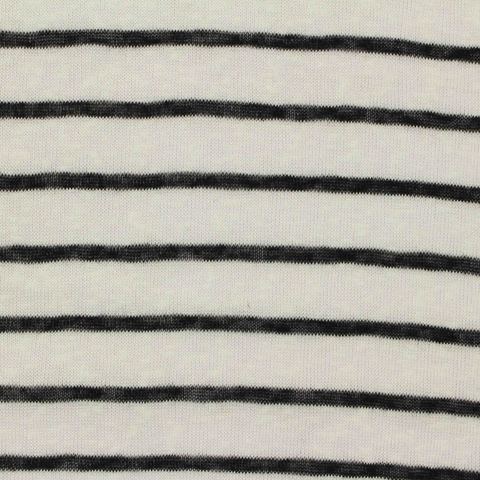 Black Horizontal-Stripe Knit, Polyester