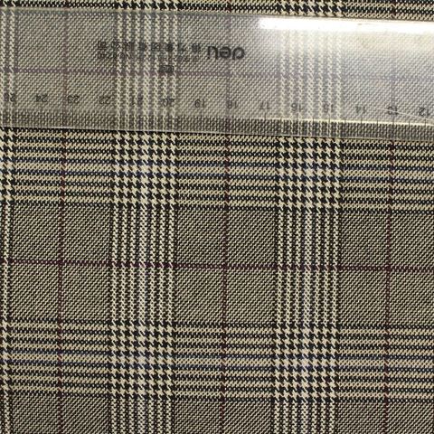 Bold Plaid Polyester Viscose Stretch Woven Fabric
