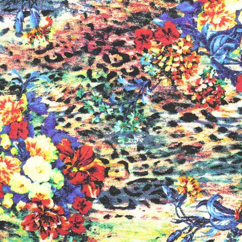 Multi Leopard Bengaline, Viscose-Nylon