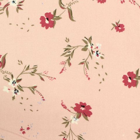Red Floral Woven, Viscose