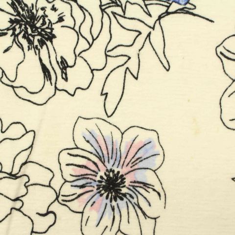 Bold Floral Polyester Stretch Knit Fabric