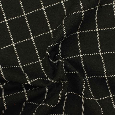 Plaid Polyester Stretch Knit Fabric