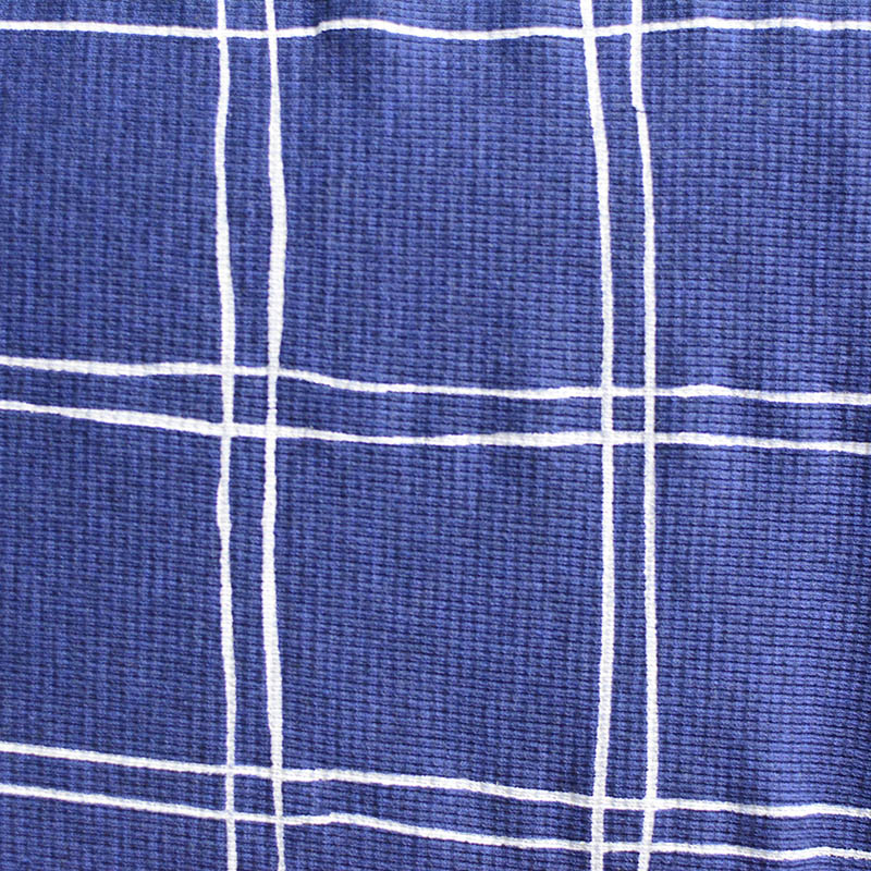 Bold Plaid Cotton Stretch Waffle Knit Fabric