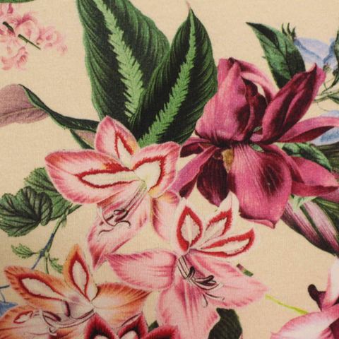 Bold Floral Cotton Stretch Knit Fabric