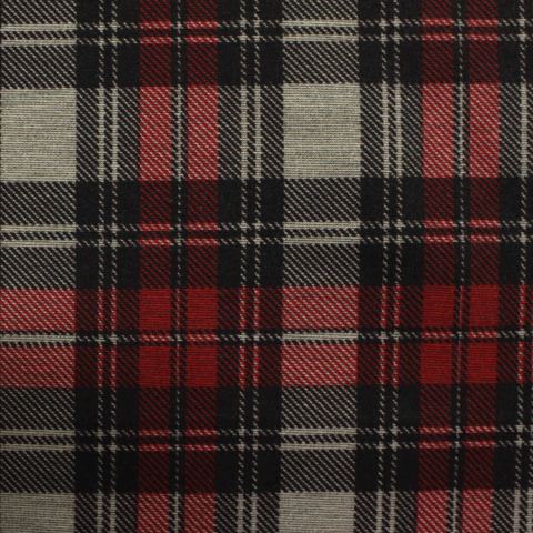 Bold Plaid Polyester Stretch Ponte Knit Fabric
