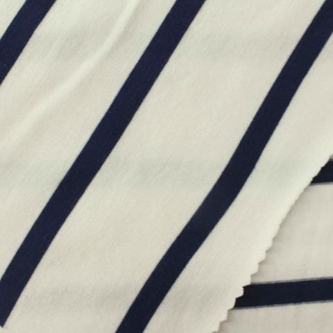 Striped Viscose Stretch Knit Fabric