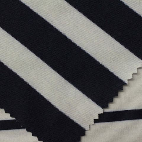 Bold Striped Polyester Stretch Knit Fabric