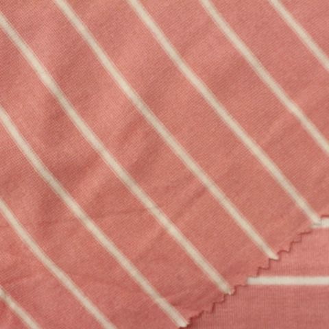 Fine Striped Viscose Stretch Knit Fabric