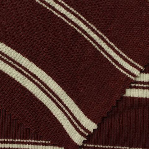 Bold Striped Viscose Stretch Rib Knit Fabric