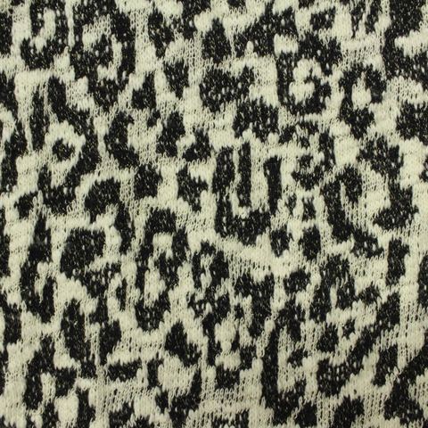 Black Animal Print Jacquard, Cotton-Poly