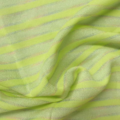 Fine Striped Viscose Nylon Rib Knit Fabric