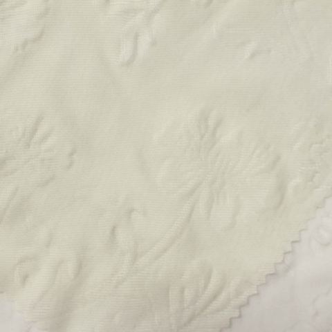 Beige Tone-on-Tone Floral Warp Knit, Polyester