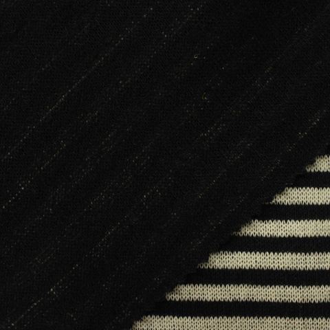 Striped Polyester Cotton Chunky Knit Fabric