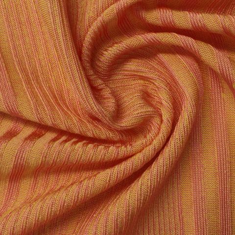 Orange Stripe Rib Knit
