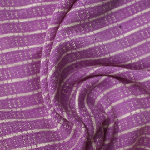 Striped Slub Polyester Viscose Knit Fabric