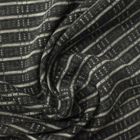 Striped Slub Polyester Viscose Knit Fabric