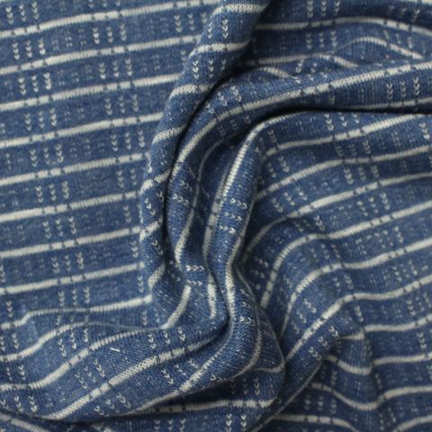 Jacquard Slub Polyester Viscose Knit Fabric