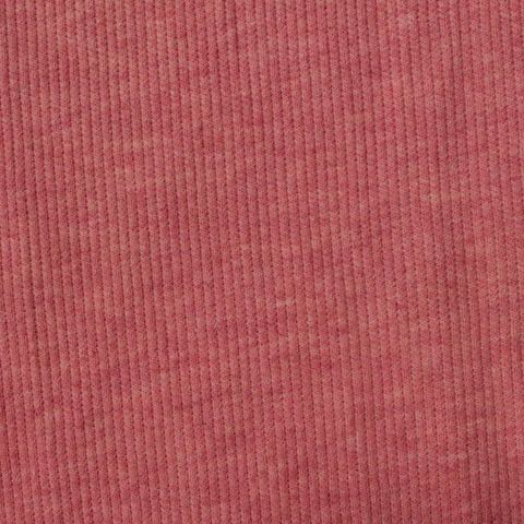 Heather Polyester Cotton Stretch Rib Knit Fabric