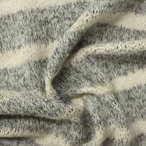 Striped Polyester Viscose Stretch Knit Fabric