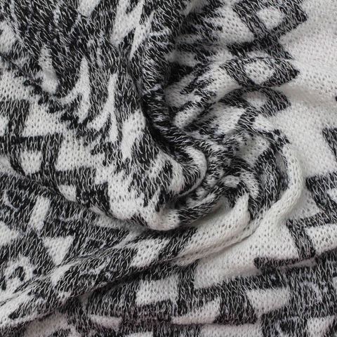 Black Abstract Jacquard, Poly-Viscose