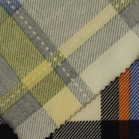 Bold Plaid Polyester Stretch Knit Fabric