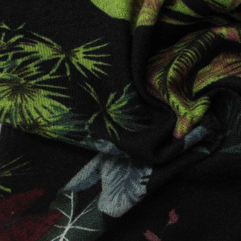 Bold Floral Polyester Stretch Knit Fabric