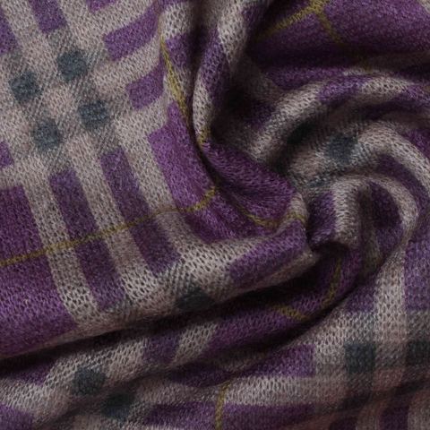 Purple Plaid Knit, Acrylic