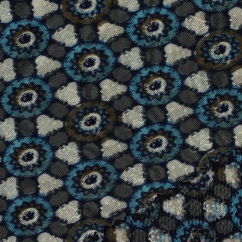 Blue Floral Knit, Polyester