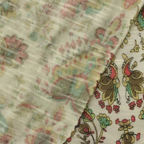 Bold Floral Slub 100% Viscose Knit Fabric