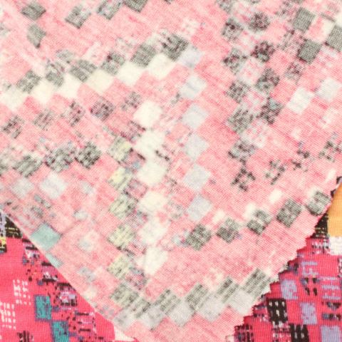 Fine Plaid 100% Viscose Knit Fabric