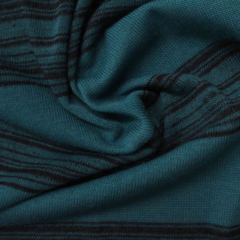 Fine Striped Polyester Viscose Stretch Knit Fabric