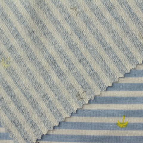 Fine Striped Viscose Polyester Knit Fabric