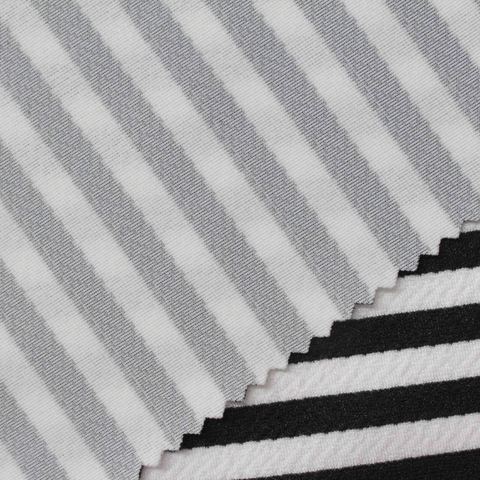 Striped Polyester Stretch Knit Fabric