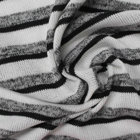 Bold Striped Polyester Viscose Stretch Knit Fabric